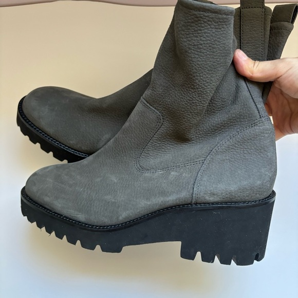 Paul Green NEWBURY Suede Wedge Boots IRON PLATFORM CHUNKY Sz 5.5/ US8 - Picture 4 of 9